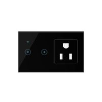 Enchufe con Interruptor de 2 Botones Inteligente Wifi Negro