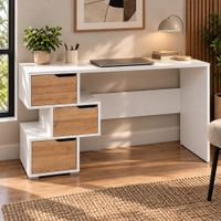 Escritorio Moderno Madison Ventitas Home Color Duna y Blanco