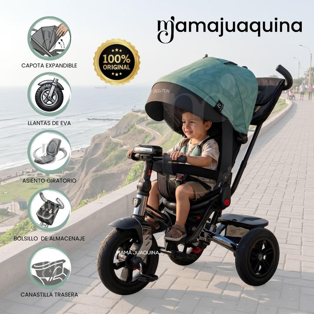Triciclo Guiador para Niños EVOLUTION SILVER Edición Especial Light Green