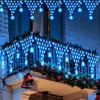 Guirnalda De Luces Navidad 196 Led Cascada Con Estrellas