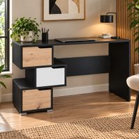 Escritorio Moderno Madison Ventitas Home Color Negro y Duna