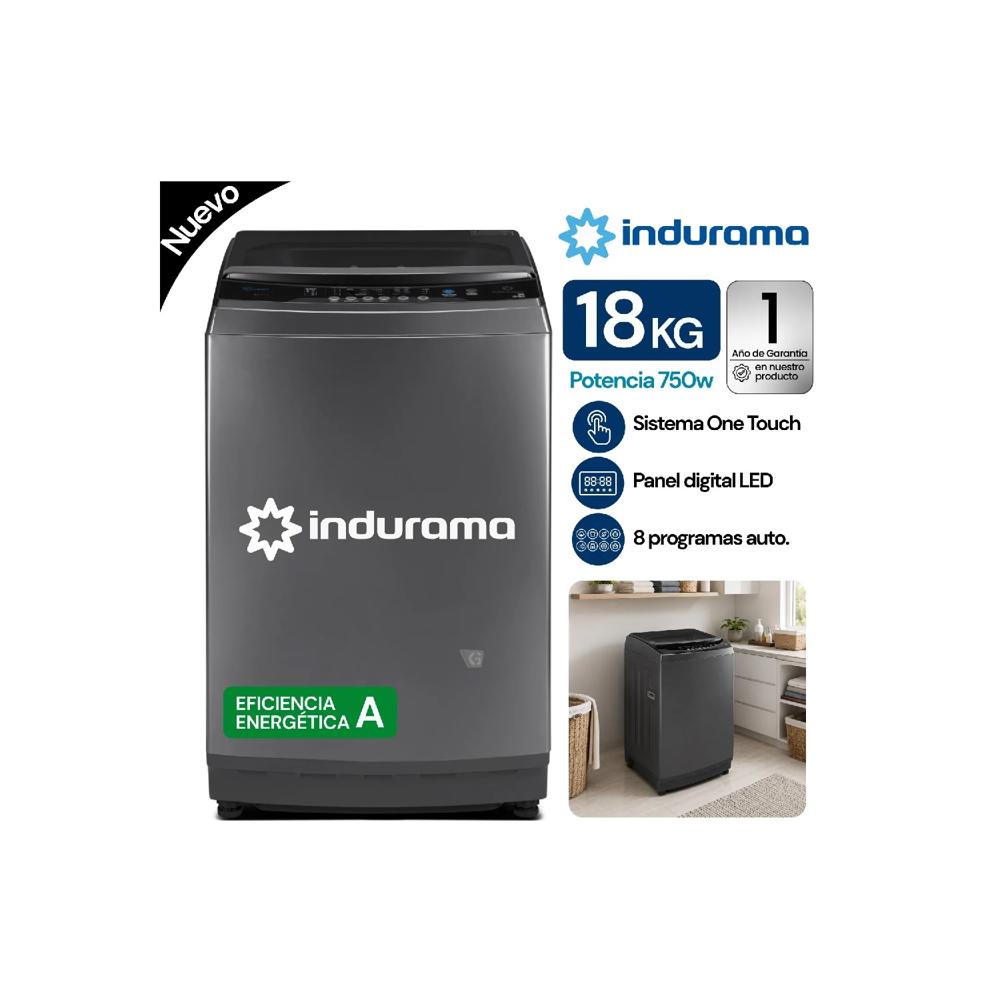 Lavadora INDURAMA Automatica 18Kg Titanio LRI-18DTN