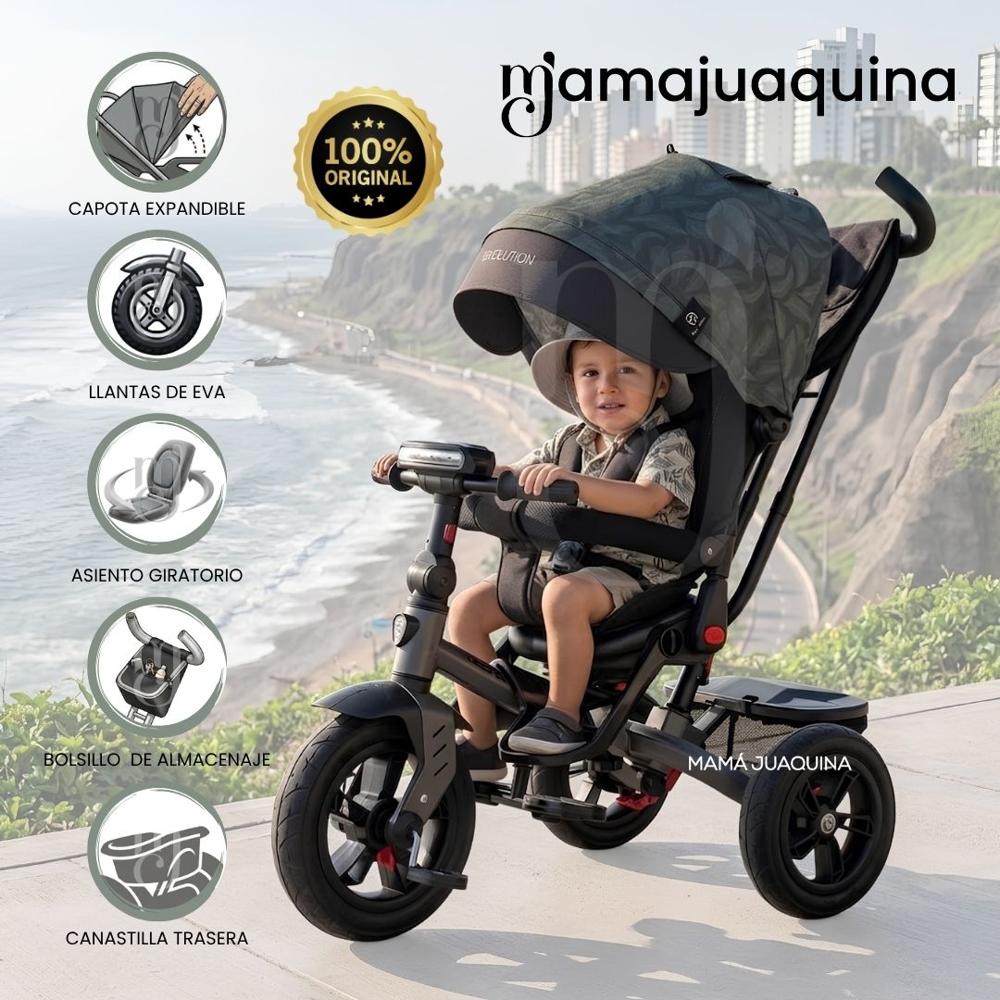 Triciclo Guiador para Niños EVOLUTION SILVER Edición Especial Dark Green