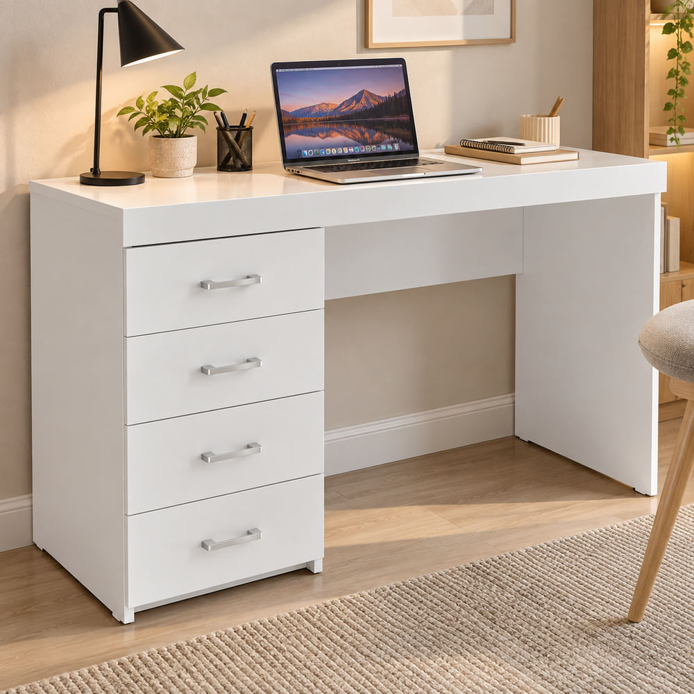 Escritorio Oslo 4 Cajones Ventitas Home Color Blanco