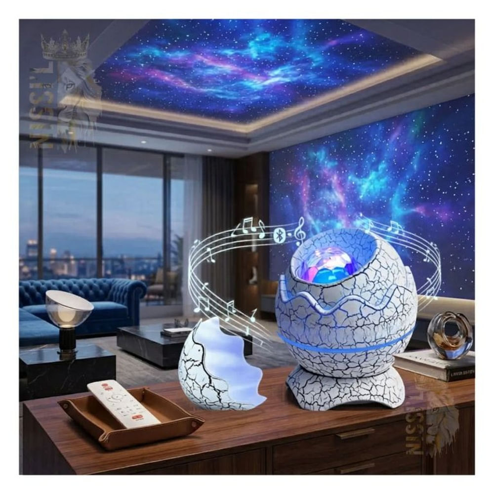 LAMPARA PARLANTE GALAXIA DISEÑO HUEVO DE DINOSAURIO CON BLUETOOTH