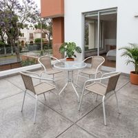 COMBO Set de terraza New Bistro Beige 1 Mesa + 2 Sillas Orange + 2 Sillas de terraza New Bistro Beige Orange