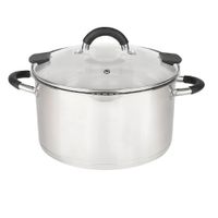 Cacerola-Olla Acero Inoxidable 26 cm Triple Fondo Inducción Plateado HUDSON