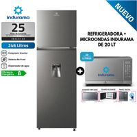 Refrigeradora 246L Croma RI-389DI y Microondas Indurama de 20lt