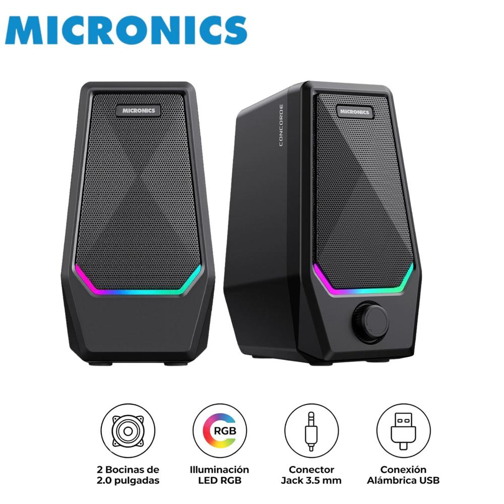Parlantes Gamer Micronics MIC S300 Concorde RGB 02 Bocinas