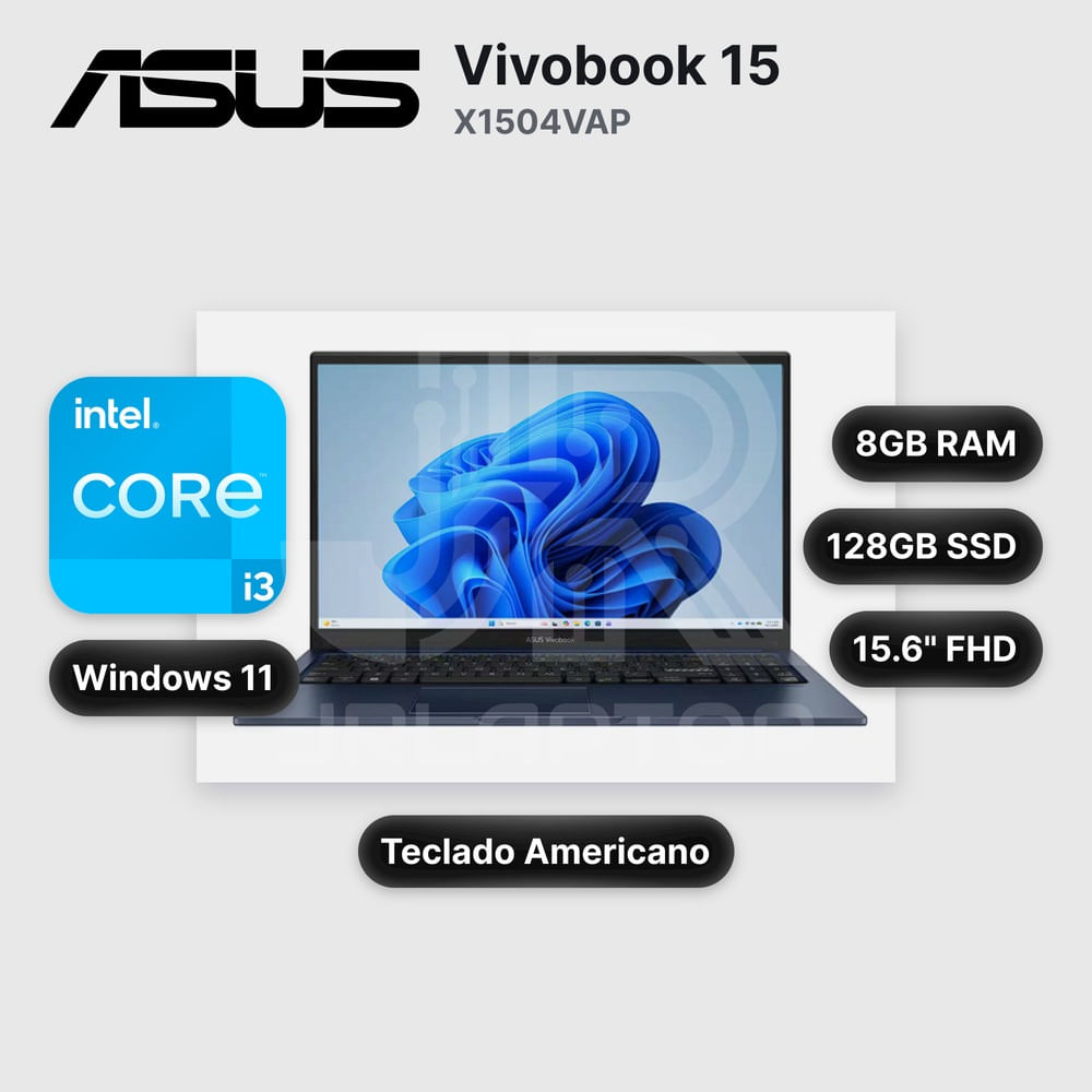 Laptop ASUS Vivobook 15 X1504VAP Core 3-100U 8GB 128GB SSD 15.6"" (90NB13Y1-M03990)