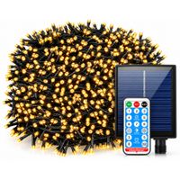 Luces De Navidad Solares Recargables 33 Metros 500 Led Amarillo