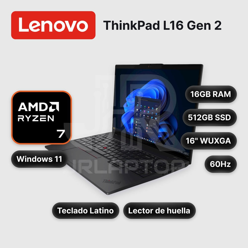 Laptop Lenovo ThinkPad L16 Gen 2 Ryzen 7-250 16GB 512GB SSD 16"" (21SC001DLM)