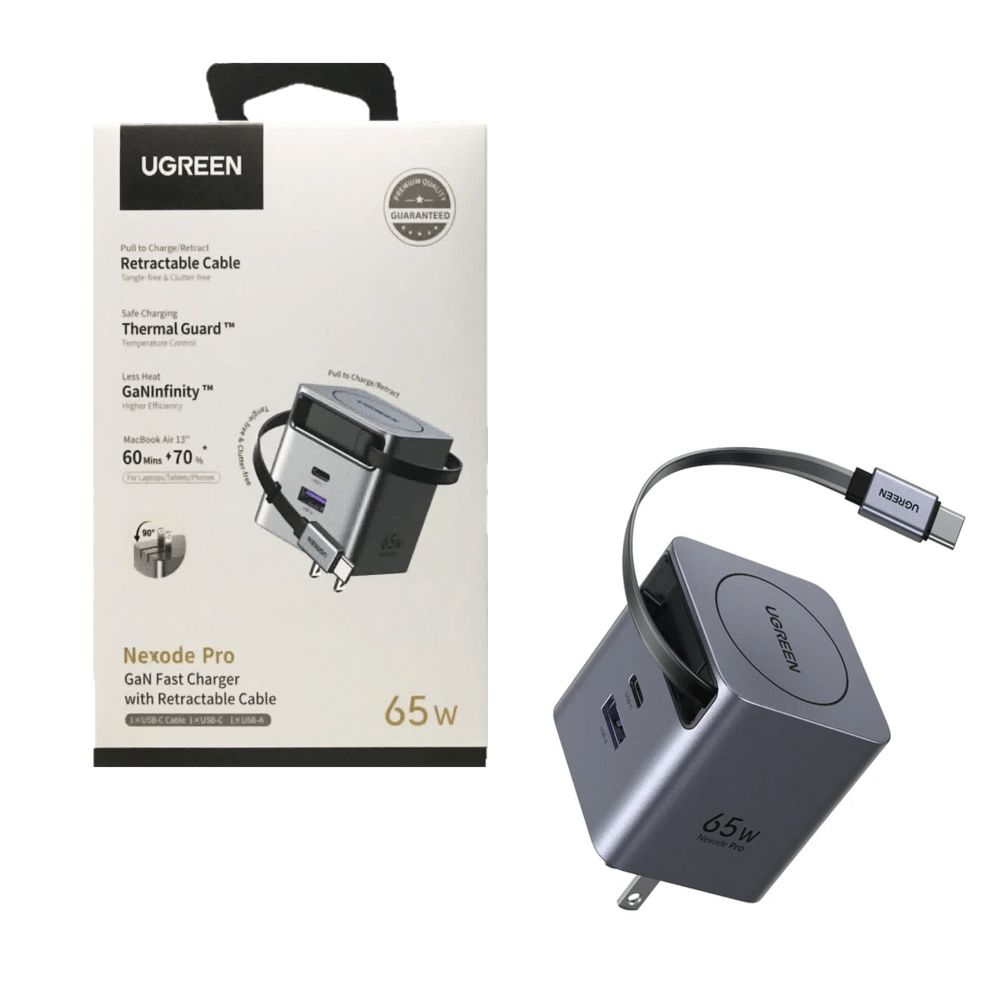 Cargador Completo Ugreen de 3 puertos 65W