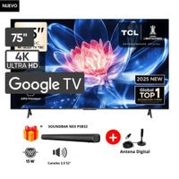 TELEVISOR TCL QLED 75 UHD 4K SMART TV 75T6C MODELO 2025 - SOUNDBAR NEX - ANTENA