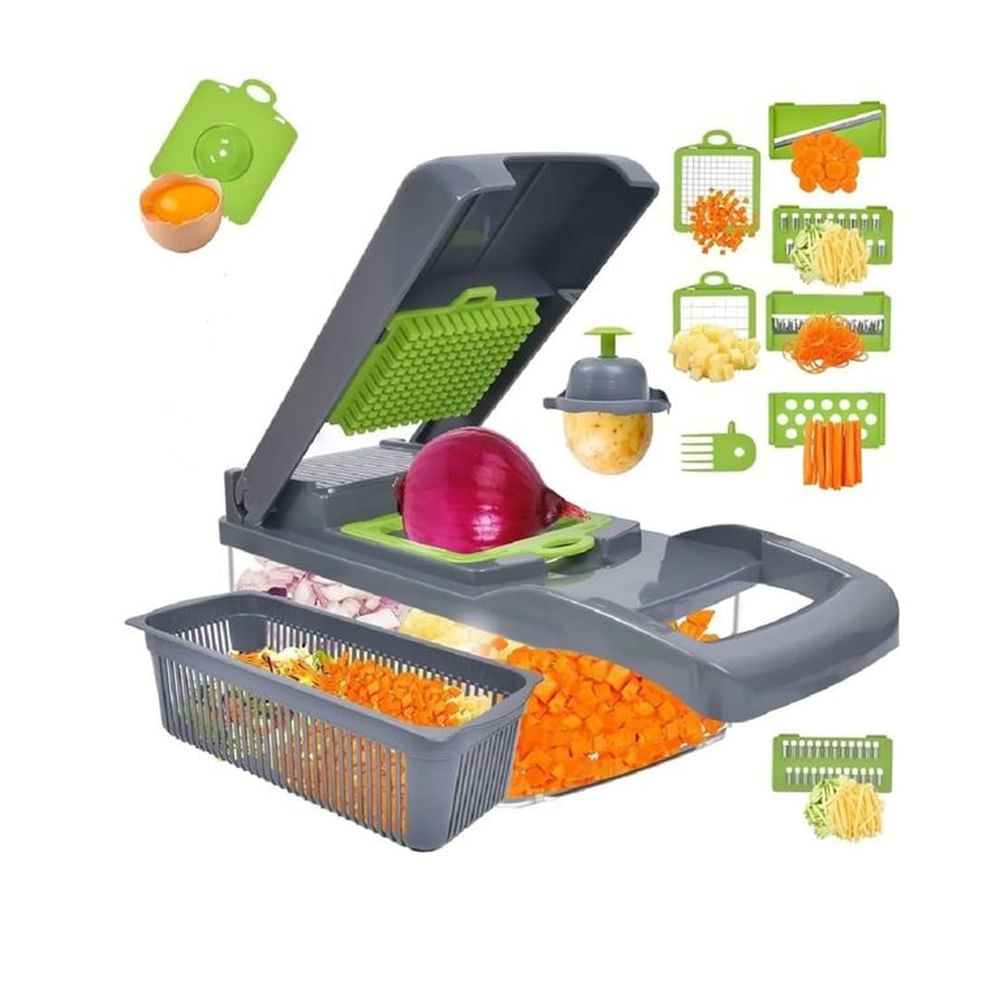 PICADOR DE 14 PIEZAS  ALIMENTOS VERDURAS Y FRUTAS