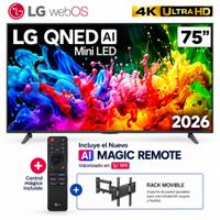 Televisor 75 4K UHD QNED MiniLED Negro LG 75QNED65BSA 2026 - Rack