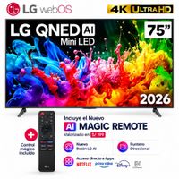 Televisor 75 4K UHD QNED MiniLED Negro LG 75QNED65BSA 2026