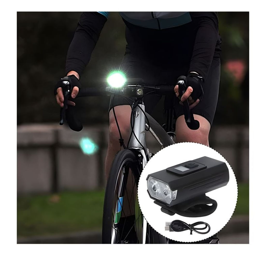 LAMPARA LED DELANTERA PARA VICICLETA DE ALTA POTENCIA RECARGABLE