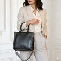 Cartera De Cuero Vacuno Diseño Moderno Negro 77175