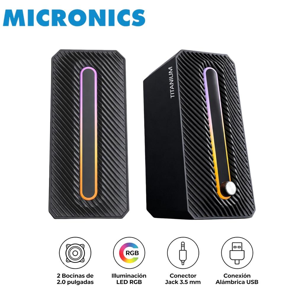 Parlantes Gamer Micronics MIC S312 Titanium RGB 02 Bocinas