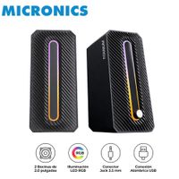 Parlantes Gamer Micronics MIC S312 Titanium RGB 02 Bocinas
