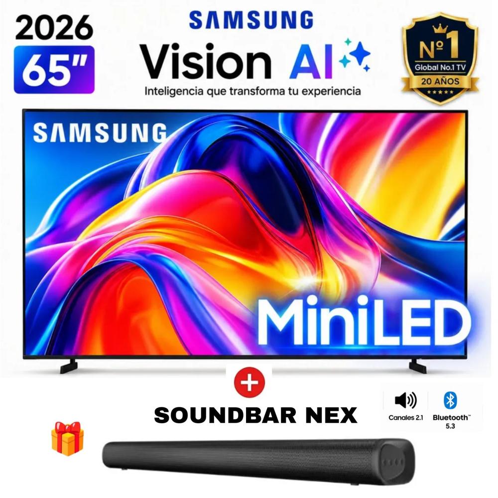Televisor smart Samsung M70 65 4K UHD Mini LED Tizen OS UN65M70HAGXPE - Soundbar Nex