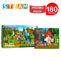 Cubos Magnéticos 3D Didácticos STEAM 100pz-80pz PROMO PACK 180 Piezas
