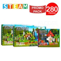 Cubos Magnéticos 3D Didácticos STEAM 200p-80pz PROMO PACK 280 Piezas
