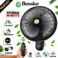Ventilador Bossko de Pared BK-16-8010PD con Control Remoto 90 Watts 16pulgadas