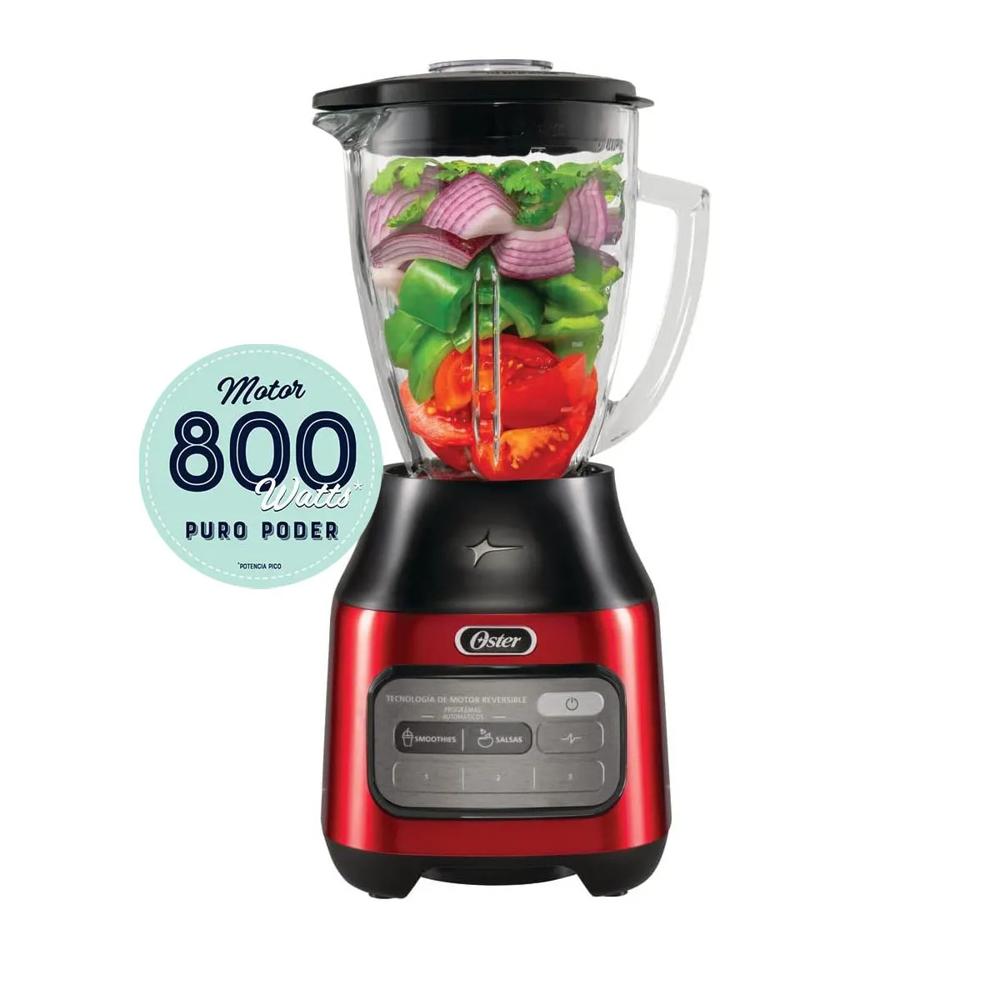 Licuadora con tecnología reversible 3 velocidades pulso Rojo Oster BLSTPEG CRT 053