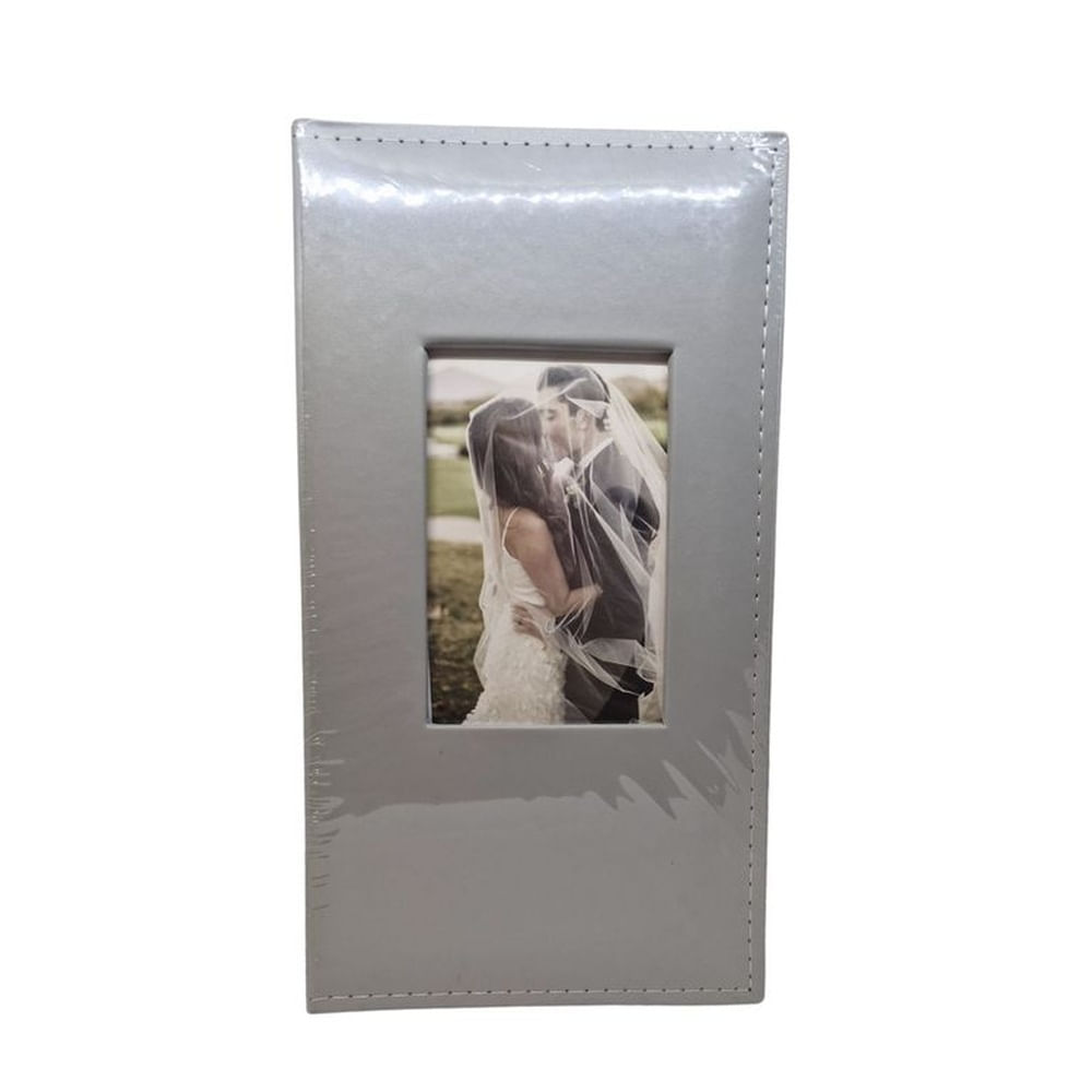 Album de Cuero Sintético (Gris) con ventana para 300 fotos 10x15