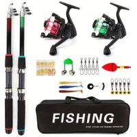 KIT 2 CAÑAS DE PESCAR CON ACCESORIOS 1.80 M