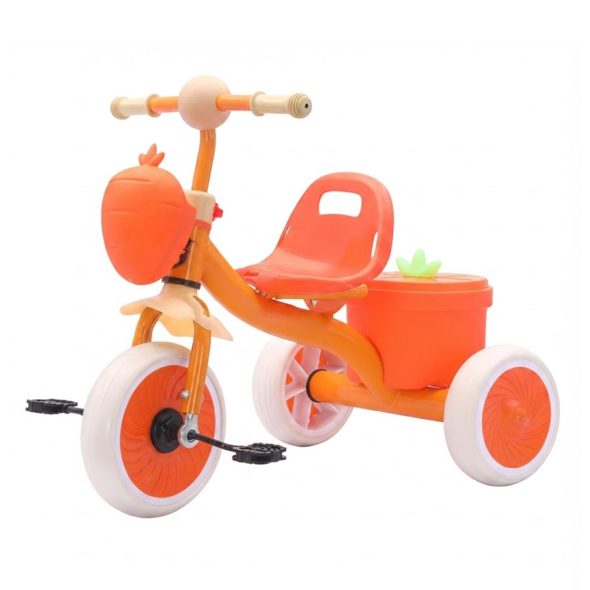 Triciclo Doble Canastilla Niños Infantil Naranja L9438