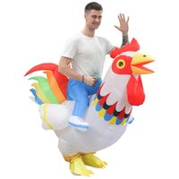 Disfraz Inflable Gallito Montable para Adulto Blanco