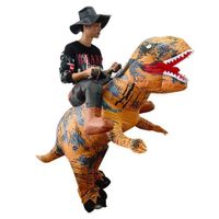 Disfraz Inflable de Dinosaurio Montable para Adulto Marrón