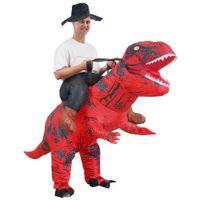 Disfraz Inflable de Dinosaurio Montable para Adulto Rojo
