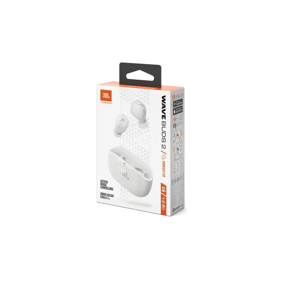 Audífonos JBL Wave Buds 2 TWS Bluetooth ANC IP54 Blanco JBLWBUDS2WHT