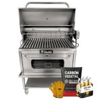 Caja China 4 en 1 de Acero Inox con Motor Caja China Parrilla Rosticero Chancho al Palo
