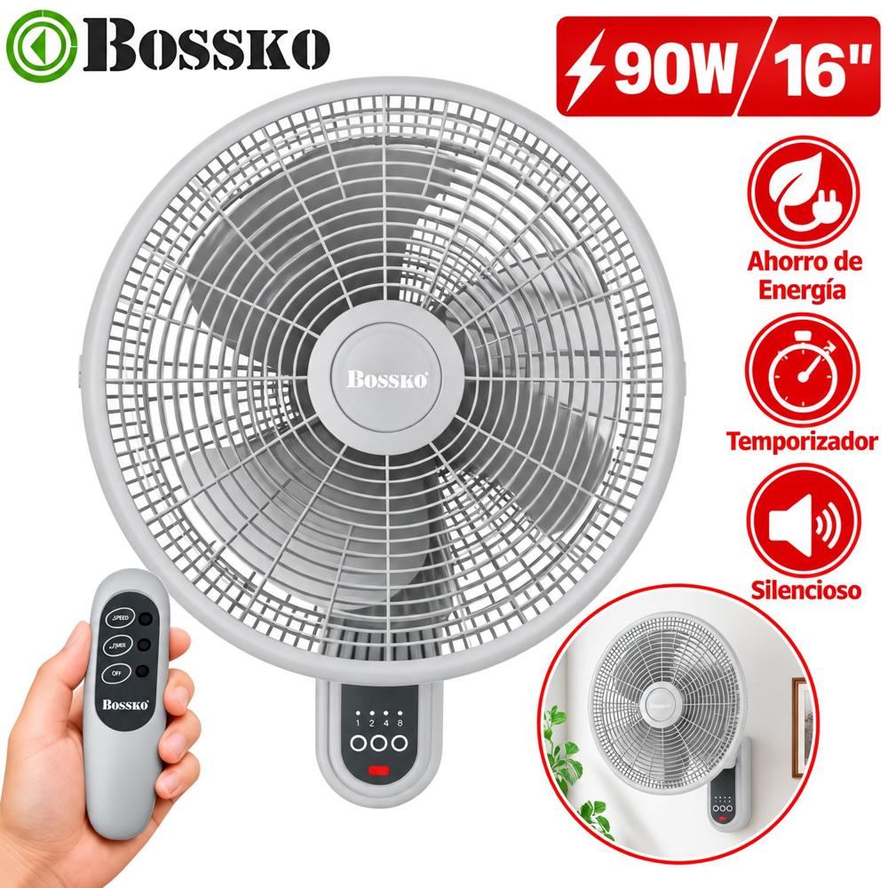 Ventilador de Pared con Control 16"" 90 Watts BK-16-8010PD Blanco