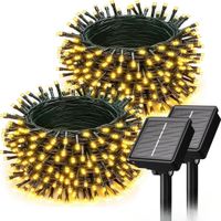Pack x2 Luces Solares 20m 300 LED Ámbar USB-C para Exterior IP65