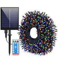 Guirnalda Solar 20m 300 LED Multicolor IP65 para Navidad Jardín y Decoración Exterior