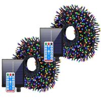 Pack x2 Luces de Navidad Solares 20m 300 LED Multicolor IP65