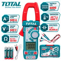 Pinza Amperimétrica Digital TotalTools TMT766002 AC DC 600A