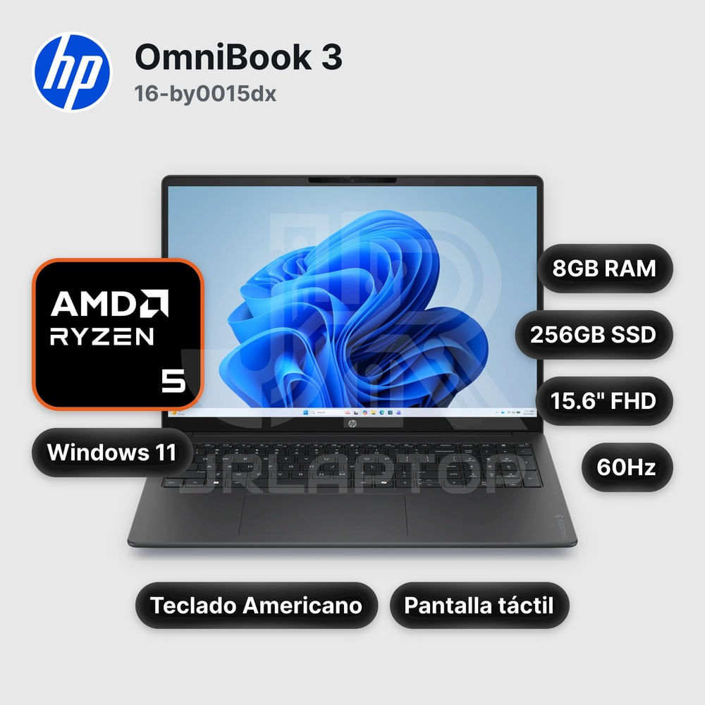 Laptop HP OmniBook 3 16-by0015dx 8GB 256GB SSD 15.6"" (D7NF2UA#ABA)