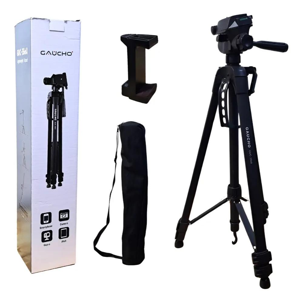 Tripode Profesional 180cm Camara Celular Gaucho Guc-3560 con Adaptador de Celular