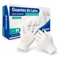 Guantes de Látex Alkhofar Talla M Empolvados Caja x100 Unidades