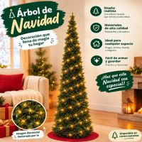 Árbol De Navidad Plegable Armado 1 Minuto Color Verde 1.80 MT mas Regalo Luces