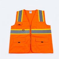 Chaleco De Seguridad Naranja Reflectivo Con Cierre Talla Xl