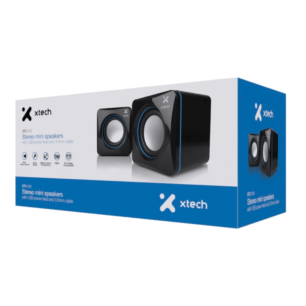 Parlantes Xtech XTS-110 para PC 6W USB 3.5 mm Negro XTS-110