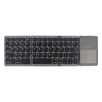 Teclado Inalámbrico Plegable Teros TE-4075S Bluetooth con Panel Táctil Gris
